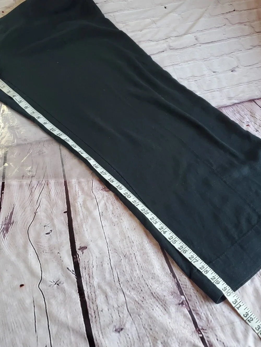 Black Elastic Waist Wide-Leg Pants Linen Blend Comfort Flowy Pull-on Pockets XXL
